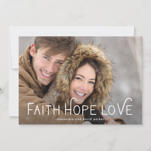 Faith Hope Love | Kerstfoto Feestdagenkaart (Voorkant)