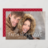Faith Hope Love | Kerstfoto Feestdagenkaart (Voorkant / Achterkant)