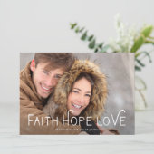 Faith Hope Love | Kerstfoto Feestdagenkaart (Staand voorkant)
