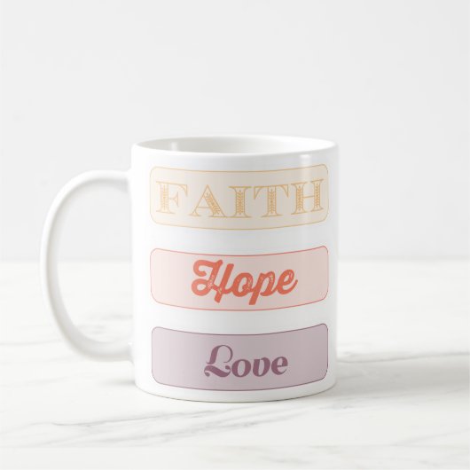 Faith, Hope, Love Koffiemok (Links)