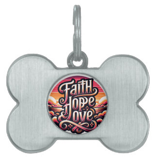 Faith Hope Love label Huisdieren Naamplaatje