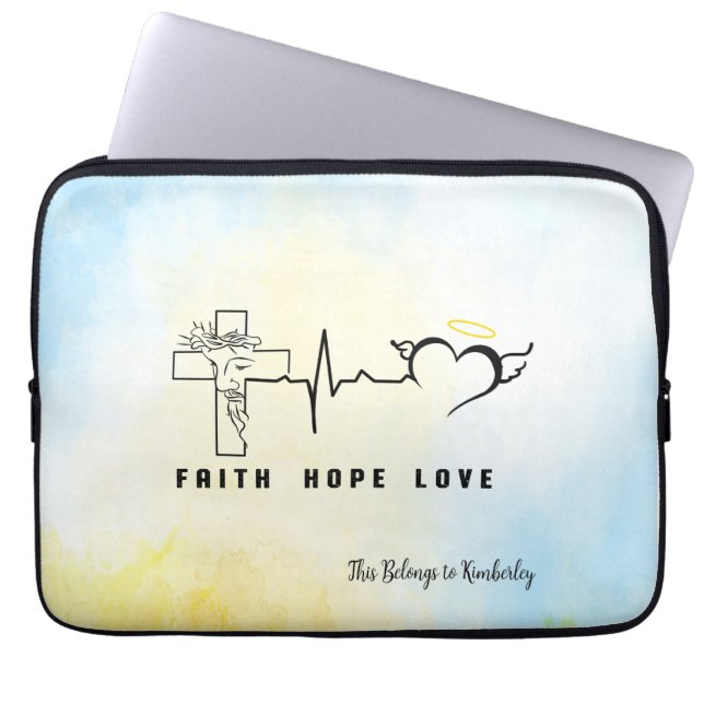 Faith Hope Love Laptop Sleeve (Voorkant)