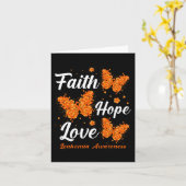 Faith Hope Love Leukemia Awareness Butterfly Kaart (Gele Bloem)