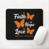 Faith Hope Love Leukemia Awareness Butterfly Muismat (Met muis)