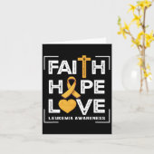 Faith Hope Love Leukemia Awareness Kaart (Gele Bloem)