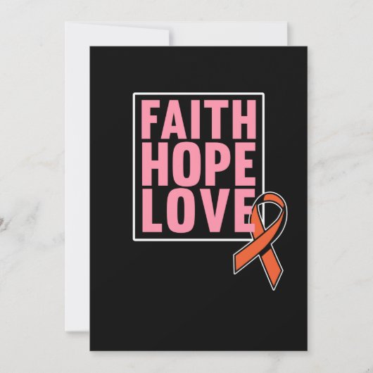 Faith Hope Love Leukemia Awareness Oranje Ribbon Bedankkaart (Voorkant)