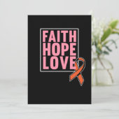Faith Hope Love Leukemia Awareness Oranje Ribbon Bedankkaart (Staand voorkant)