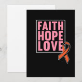 Faith Hope Love Leukemia Awareness Oranje Ribbon Bedankkaart (Voorkant / Achterkant)
