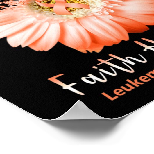 Faith Hope Love Leukemia Awareness Oranje Ribbon D Poster (Hoek)
