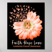 Faith Hope Love Leukemia Awareness Oranje Ribbon D Poster (Voorkant)