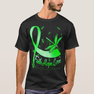 Faith Hope Love Liver Cancer Awareness Dragonfly T-shirt