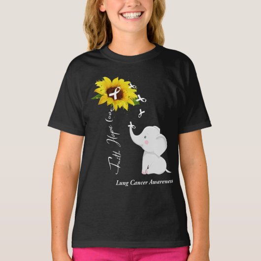 Faith Hope Love Lung Cancer Awareness T-shirt (Voorkant)