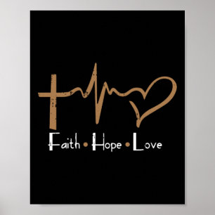 Faith Hope Love Mannen Black History Month Vrouwen Poster