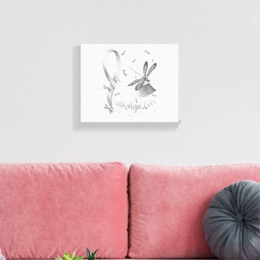 Faith Hope Love Melanoma Awareness Dragonfly Canvas Afdruk (Insitu (Woonkamer))