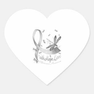 Faith Hope Love Melanoma Awareness Dragonfly Hart Sticker
