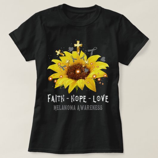 Faith Hope Love Melanoma Awareness Support Melanom T-shirt (Design voorkant)