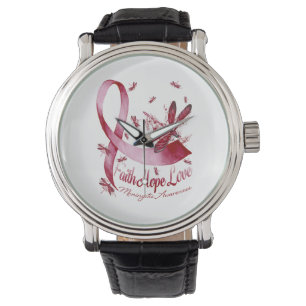 Faith Hope Love Meningitis Awareness Dragonfly Horloge