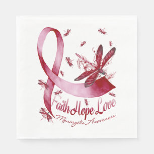 Faith Hope Love Meningitis Awareness Dragonfly Servet