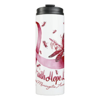 Faith Hope Love Meningitis Awareness Dragonfly Thermosbeker