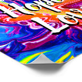 FAITH HOPE LOVE met kleurrijke achtergrond Poster (Hoek)