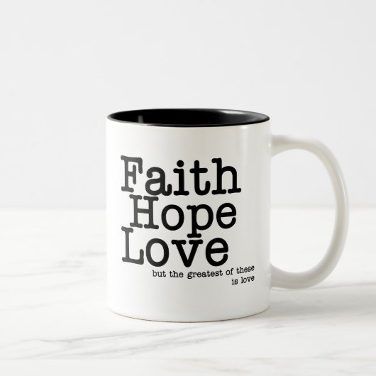 Faith Hope Love Mok (Rechts)