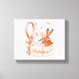 Faith Hope Love MS Awareness Dragonfly Canvas Afdruk