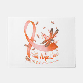 Faith Hope Love MS Awareness Dragonfly Deurmat