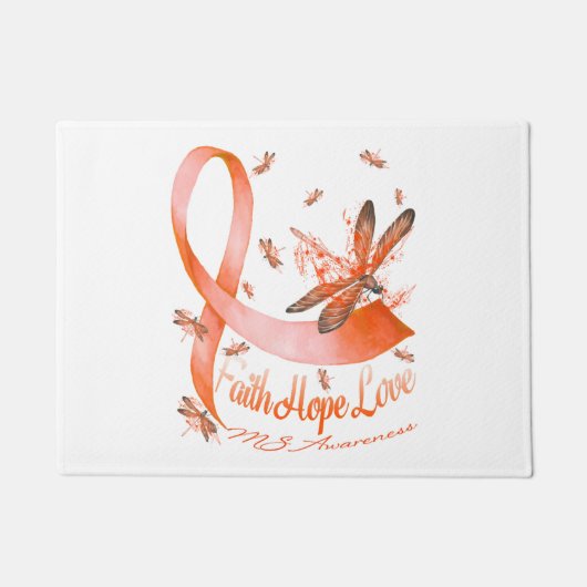 Faith Hope Love MS Awareness Dragonfly Deurmat (Voorkant)