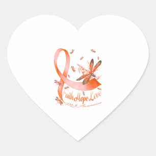 Faith Hope Love MS Awareness Dragonfly Hart Sticker