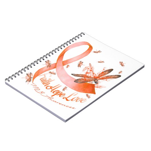 Faith Hope Love MS Awareness Dragonfly Notitieboek (Linkerzijde)