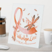 Faith Hope Love MS Awareness Dragonfly Reclamebord Met Voetstuk (Insitu)