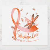 Faith Hope Love MS Awareness Dragonfly Sparkling Wijnetiket (Enkel label)