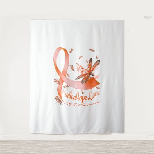 Faith Hope Love MS Awareness Dragonfly Wandkleed (Voorkant)