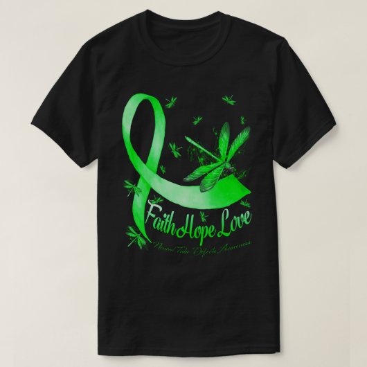 Faith Hope Love Neural Tube Defects Awareness Drag T-shirt (Design voorkant)