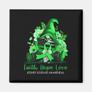 Faith Hope Love Nierziekte Bewustzijn Gnome Gre Magneet