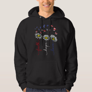 Faith Hope Love op 4 juli Daisy Flowers Butterflie Hoodie