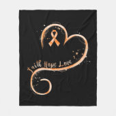 Faith Hope Love Orange Ribbon Leukemia Awareness  Fleece Deken (Voorkant)
