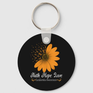 Faith Hope Love Oranje lint bloedkanker ondersteun Sleutelhanger