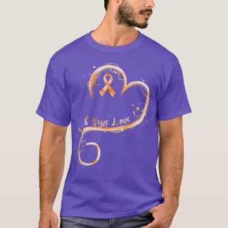 Faith Hope Love Oranje Ribbon Leukemia Awareness L T-shirt
