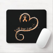 Faith Hope Love Oranje Ribbon Leukemia Awareness Muismat (Met muis)