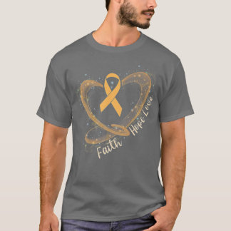 Faith Hope Love Oranje Ribbon Leukemia Awareness T-shirt