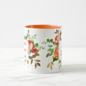 Faith Hope Love oranje waterverf bloemen Monogram Mok (Midden)