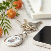 Faith, Hope, Love Oval Metal Sleutelhanger (Zijkant)