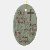 Faith Hope & Love Oval Ornament (Rechts)