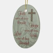 Faith Hope & Love Oval Ornament (Links)