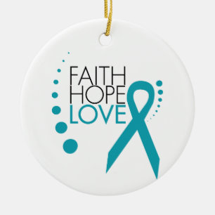Faith, Hope, Love - Ovarian Cancer Keramisch Ornament