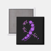 Faith Hope Love Overdose Awareness Ribbon Flower Magneet (Voorkant / Achterkant)