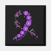 Faith Hope Love Overdose Awareness Ribbon Flower Magneet (Voorkant)