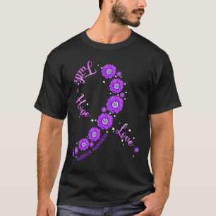 Faith Hope Love Overdose Awareness Ribbon Flower T-shirt