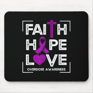 Faith Hope Love Overdosis Bewustheid Christelijke  Muismat